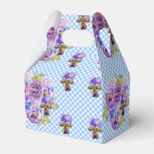 Ballotins Gâteau de mariage floral en gingembre bleu shabby (Arrière)