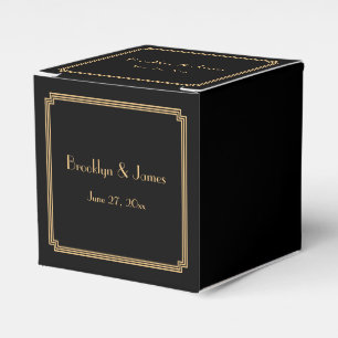 Ballotins Gatsby Art Déco Noir Mariage Favoriser Les Boîtes
