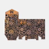 Ballotins Gears Rusty Steampunk Monogramme personnalisé (Déplié)