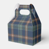 Ballotins Gender Reveal Favor Boxes Navy Plaid Teddy Bear (Arrière)