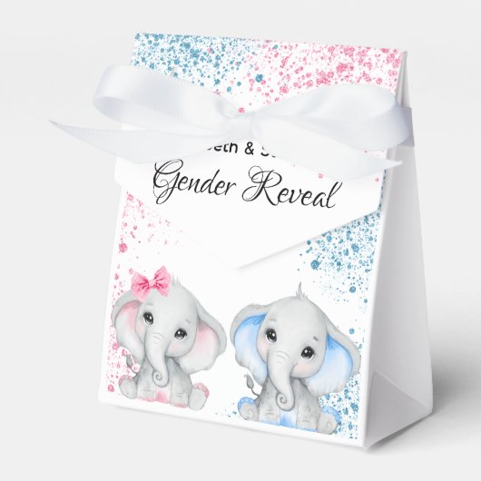 Ballotins Genre révéler bébé éléphants fille garçon rose ble (Verso)