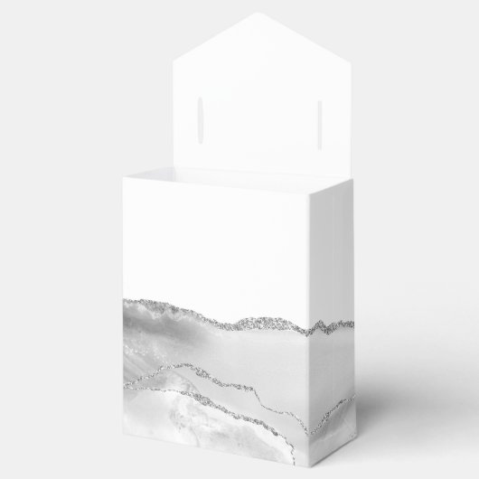 Ballotins Géode Agate moderne Gris Argent (Ouvert)