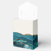 Ballotins Géode Agate moderne Turquoise Blue Gold Ivory (Ouvert)