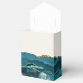Ballotins Géode d'Agate Moderne Bleu Turquoise Or Ivoire (Ouvert)