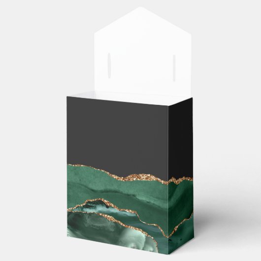 Ballotins Géode d'Agate moderne Emerald Vert Or foncé (Ouvert)