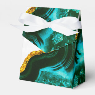 Ballotins Géode d'or vert moderne Géode Monogramme Ballotin