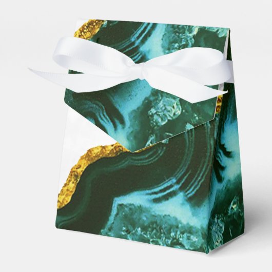 Ballotins Géode d'or vert moderne Géode Monogramme Ballotin (Verso)