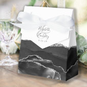 Ballotins Géode moderne Agate Noir Argent