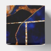 Ballotins Géode moderne Blue Gold Agate Monogramme Ballotin (Haut)