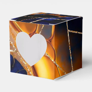 Ballotins Géode moderne Blue Gold Agate Monogramme Ballotin