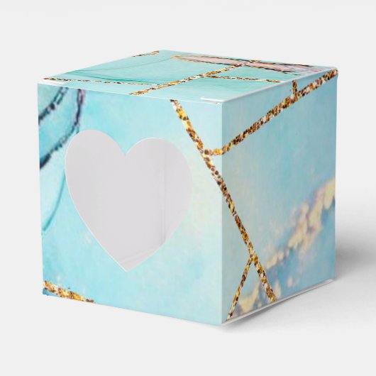 Ballotins Géode moderne Blue Gold Agate Monogramme Ballotin (Verso)