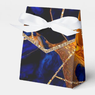 Ballotins Géode moderne Blue Gold Agate Monogramme Ballotin