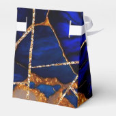 Ballotins Géode moderne Blue Gold Agate Monogramme Ballotin (Arrière)