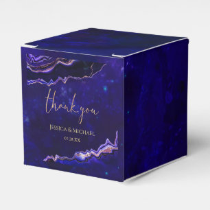 Ballotins Géode moderne Deep Blue Agate Calligraphie Mariage