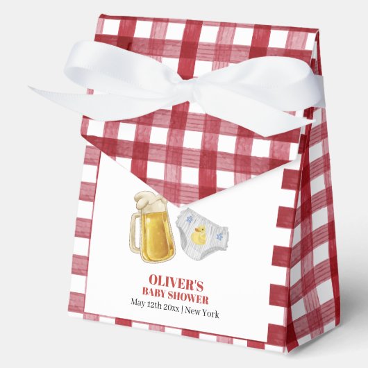 Ballotins Gingham Huggies Chuggies Beer Diaper Baby Shower  (Recto)