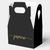 Ballotins Girl Simple Black Gold Monogramme Nom Script (Ouvert)