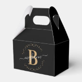 Ballotins Girly Elegant Black Gold Nom Monogramme Script (Arrière)