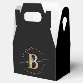 Ballotins Girly Elegant Black Gold Nom Monogramme Script (Ouvert)