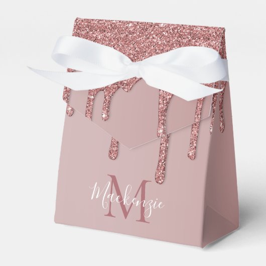 Ballotins Girly Rose Gold Sparkle Glitter Drips monogram (Verso)