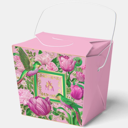 Ballotins Glam Botanique Maximalisme Rose et Vert  (Recto)