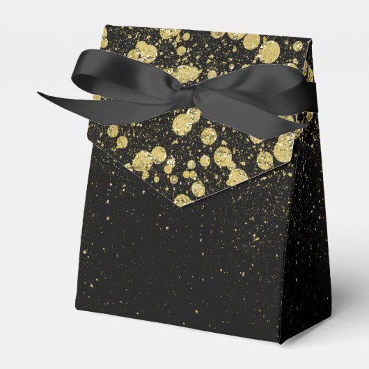 Ballotins Glittery Gold Confetti en noir (Verso)