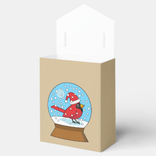 Ballotins Globe des neiges avec cardinal rouge mignon