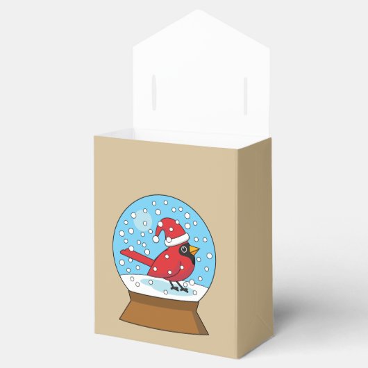 Ballotins Globe des neiges avec cardinal rouge mignon (Ouvert)