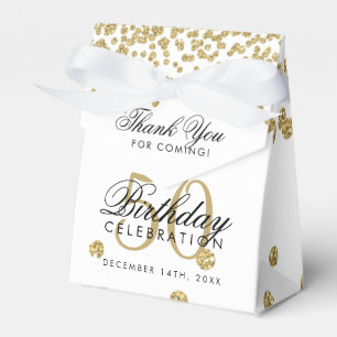 Ballotins Gold 50th Birthday Merci Confetti White