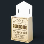 Ballotins Gold 60th Anniversaire Célébration Monde meilleur<br><div class="desc">Célébrez l'anniversaire marquant de votre personne âgée préférée avec ce cadeau classe qui leur rappelle à quel point ils sont fabuleux. Des lignes épurées et des tons bruns,  or et crème composent ce design simple mais élégant qui peut être customisé avec des noms,  initiales ou autre texte.</div>