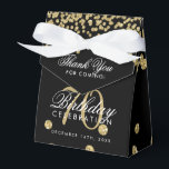 Ballotins Gold Black 70e anniversaire Merci Confetti<br><div class="desc">Elégant "Merci" 70e anniversaire Gold Faux Parties scintillant Confetti Design noir.</div>