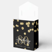 Ballotins Gold Black 80e anniversaire Merci Confetti (Ouvert)