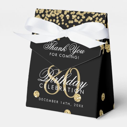 Ballotins Gold Black 80e anniversaire Merci Confetti (Verso)