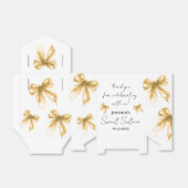 Ballotins Gold Bow Coquette Script Sweet 16 Thank You  (Déplié)