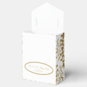 Ballotins Gold Damask White Script Mariage élégant (Ouvert)