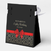 Ballotins Gold Égypte Géométrique Bow rouge Merci d'annivers (Arrière)