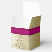 Ballotins Gold et Bourgogne Damask Posh Wedding Favor Box (Ouvert)