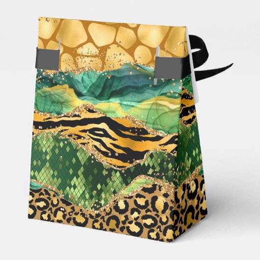 Ballotins Gold et Green Safari Agate Anniversaire Merci (Arrière)