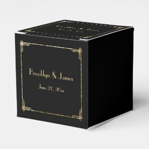 Ballotins Gold Foil Art Déco Mariage Favor Boxes