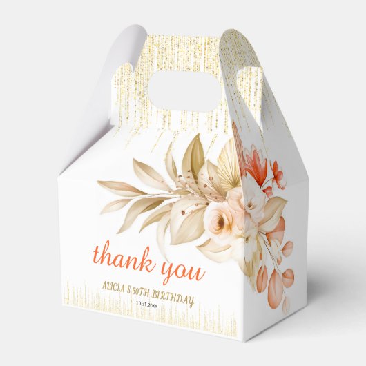 Ballotins Gold Glitter Chain Yellow Orange Flower Birthday (Verso)