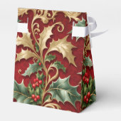 Ballotins Gold Green Feuille Red Christmas Holiday Box cadea (Arrière)