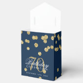 Ballotins Gold Navy Blue 70e anniversaire Merci Confetti (Ouvert)