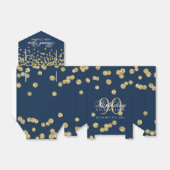 Ballotins Gold Navy Blue 90e anniversaire Merci Confetti (Déplié)