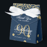 Ballotins Gold Navy Blue 90e anniversaire Merci Confetti<br><div class="desc">Elégant "Merci" 90e anniversaire Gold Faux Parties scintillant Confetti Marine Blue design.</div>