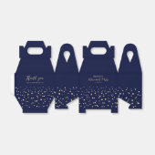 Ballotins Gold & Navy Blue Confetti Parti de retraite modern (Déplié)