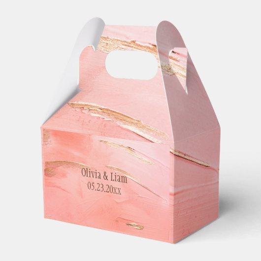 Ballotins Gold Peach Melon Nom Abstrait Mariage moderne (Verso)