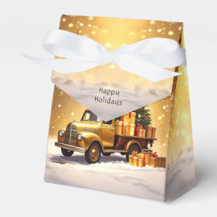 Ballotins Gold Truck Christmas Tree boîte cadeau de vacances