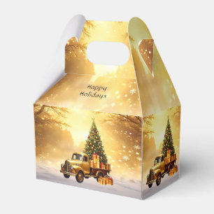 Ballotins Gold Truck Christmas Tree boîte cadeau de vacances