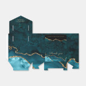 Ballotins Gold Turquoise Agate Mariage Faveur Boxes (Déplié)