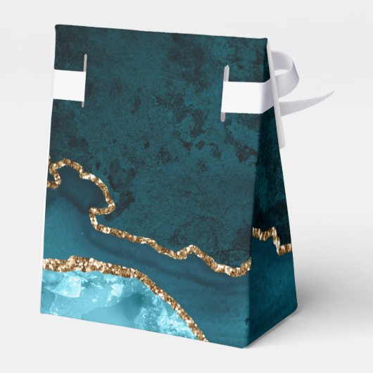 Ballotins Gold Turquoise Agate Mariage Faveur Boxes (Arrière)