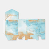 Ballotins Gold Turquoise Nom Abstrait Mariage moderne (Déplié)